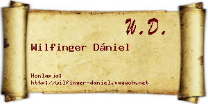 Wilfinger Dániel névjegykártya